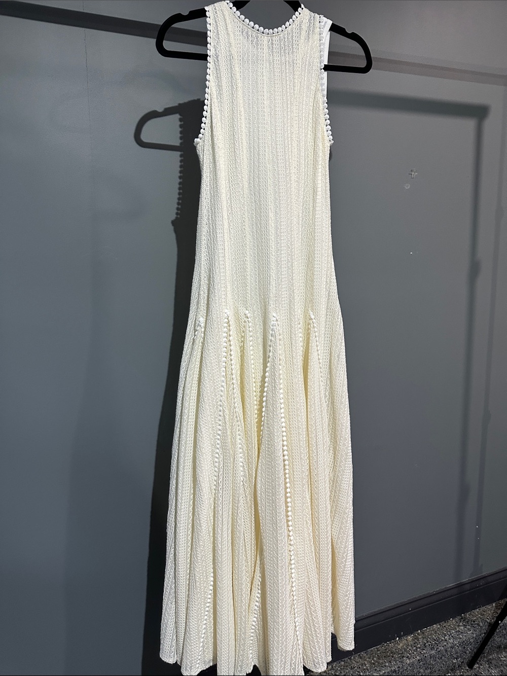 Sleeveless Cream Knit Maxi Dress